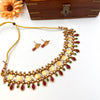 Kerala style gold plated multicolour coin choker J189