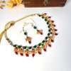 Green and red beads designer necklace J252
