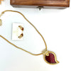 Gold plated chain with red palaka locket J415