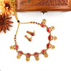 Beautiful Gold-toned lotus coin necklace J096