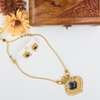 kerala style palaka necklace blue J245