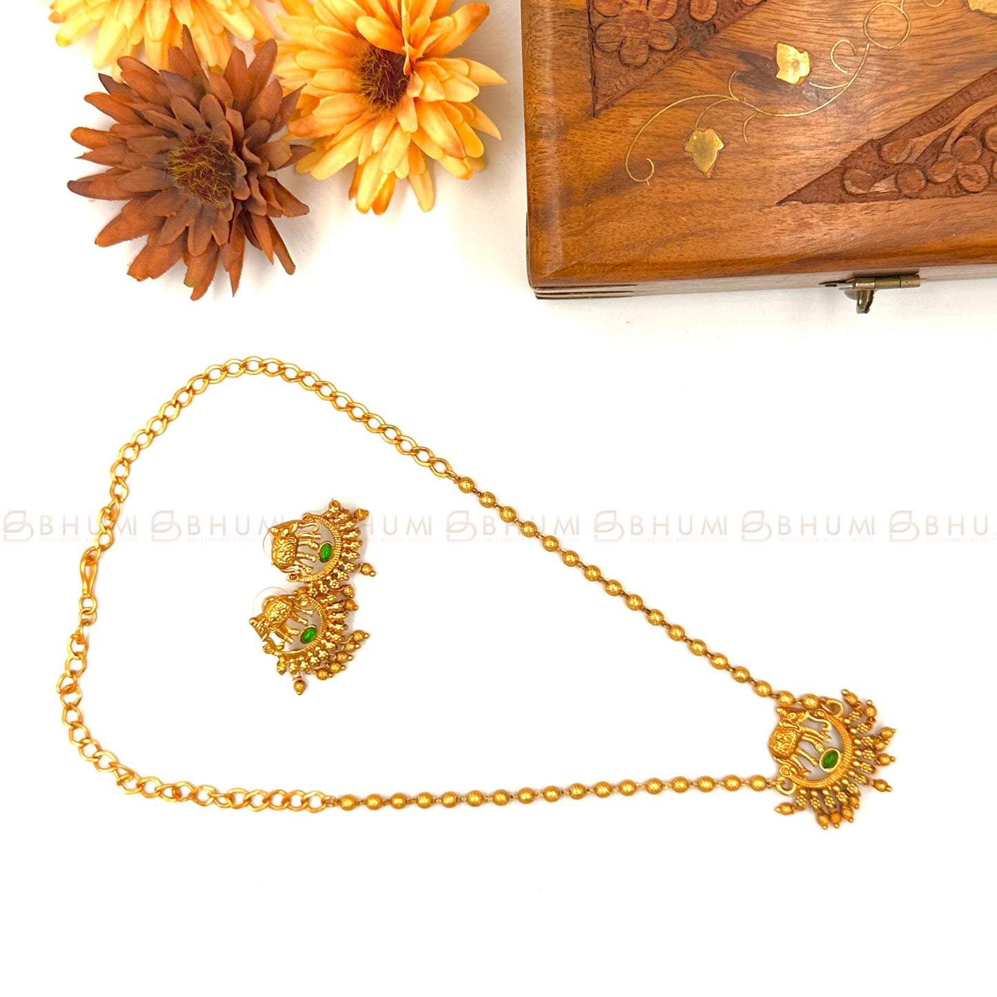 Traditional jewellery # BHTN222 Golden Tone Elephant Designer Mala