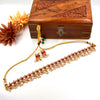 Beautiful gold style red designer choker J119