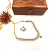 White AD stone floral necklace J133