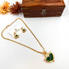 Kerala style gold plated green palaka chain 199