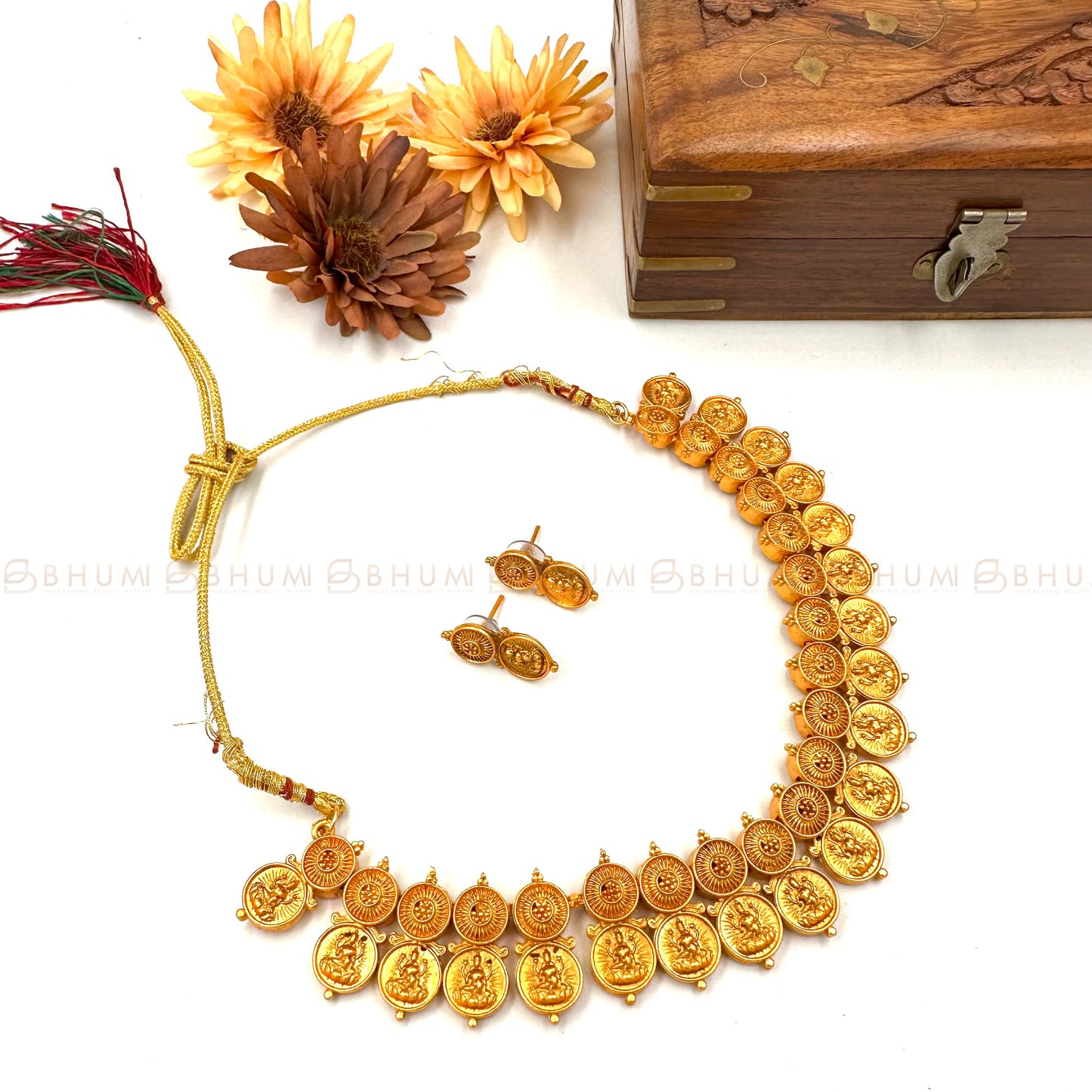 Temple jewellery #BHTP211 Lakshmi Designer Necklace Set