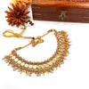Beautiful gold style pearl designer coin necklace J114