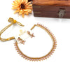AD stone baby pink designer necklace J464