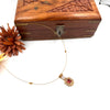 Invisible pink stone pendant necklace  J293