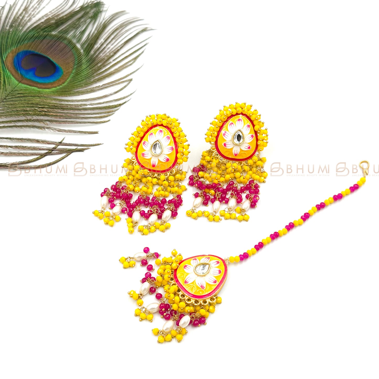 Festive #BFE83 Beautiful Meenakari Style  Designer Earring