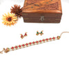 Kundan style pink and green double side choker J058