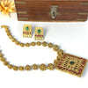 Gold tone double side locket designer haram J403