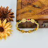Gold tone multicolor devi designer bangle J370
