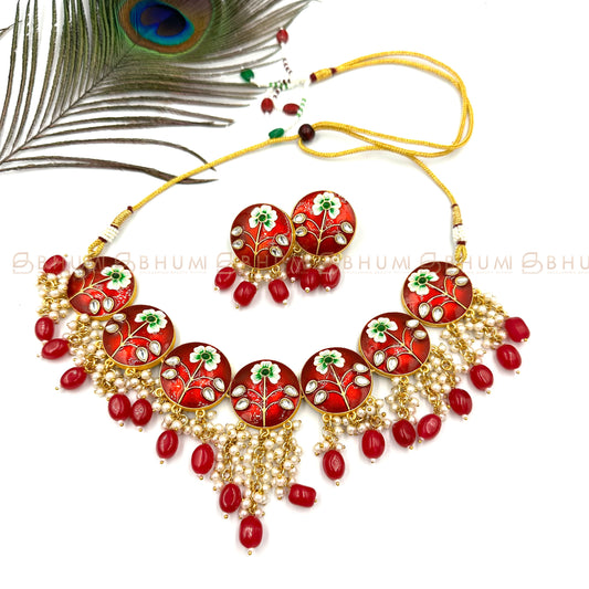 Festive #BFN39 Beautiful Meenakari Necklace