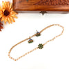 Pearl choker with green floral pendant J425