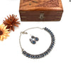Oxidized blue designer necklace J145