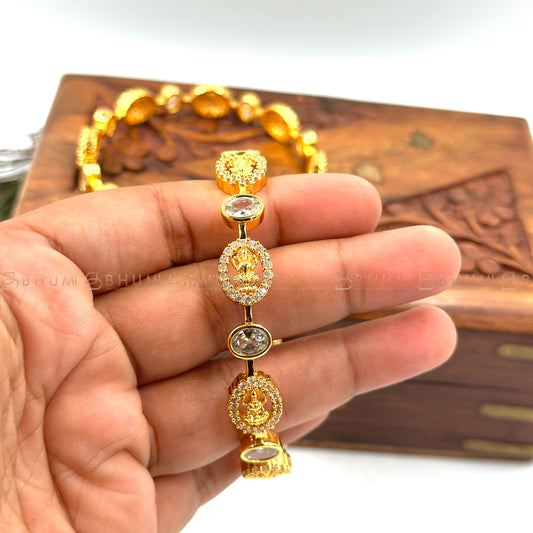 Traditional jewellery #BHTB31 Gold Tone Lakshmi Bangles (1 bangles)