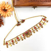 Gold Tone Kerala Style Coin Lotus Chocker J074