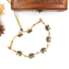 Gold tone black lotus necklace J168