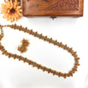 Gold tone long haram multi colour with jhumka earing J059
