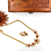 White & red AD stone necklace 138