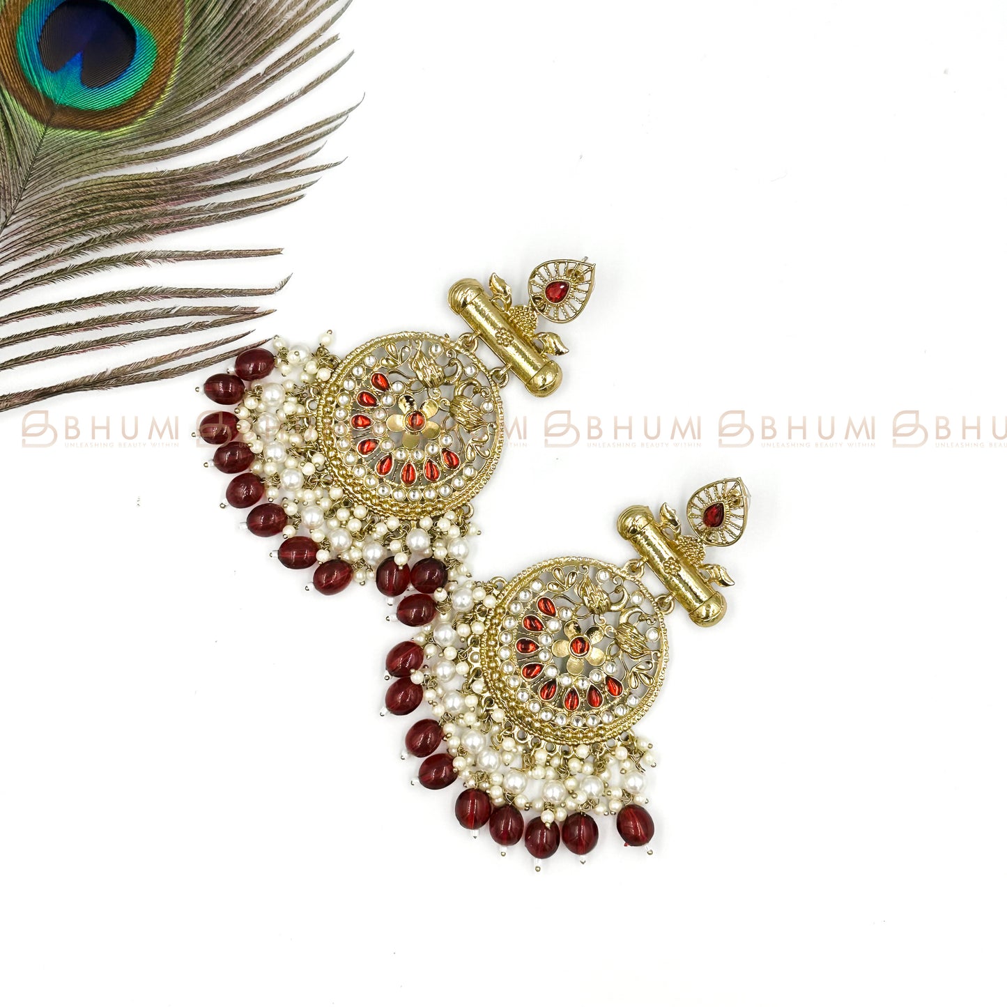 Festive #BKE54 Beautiful Gold Plated Designer Earring