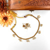 Beautiful gold-toned pearl floral bead necklace set  J034