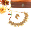 Gold tone flower designer necklace 166