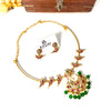 Gold tone kundan jadeu style hasli necklace 205