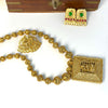 Gold tone double side locket designer haram J403