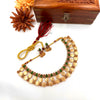 Beautiful gold style green designer coin necklace J117