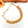 Gold plated green mango style palaka necklace J417