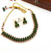 Double side (green and Ruby red) necklace with 2 jhumkas J226