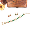 Kundan style pink and green double side choker J058