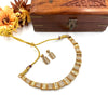 Gold tone designer necklace J431