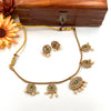 Beautiful  vintage style green stone necklace set  J036