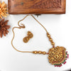 Gold tone designer chain with devi pendant J143