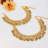 Gold tone kundan style anklet J392