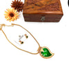 Kerala style gold plated green palaka chain 201