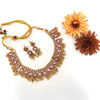 Kundan Jadau pink and green stone designer necklace J123
