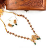 Gold plated multistone necklace with devi pendant 178