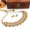 Kerala style gold plated green coin choker J188