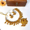 Gold tone designer necklace J400