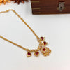 Kerala style gold plated red palaka necklace J195