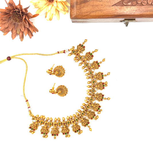 Temple jewellery #BHTP201 Lakshmi Necklace Set