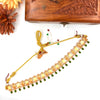 Green coin designer choker J433