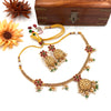 Kerala style gold tone multicolor devi necklace J361