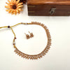 Gold tone pearl designer necklace J259
