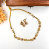 Gold tone white & red elephant design necklace 142