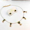 Invisible green lotus necklace J272